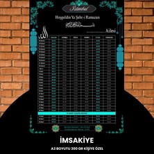 Fırsatkolik Ramazan Imsakiyesi - 300 gr - A3 Boyut Kişiye Özel Isimli & Logolu 1 Adet Siyah-Mavi