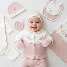 Milays 0-3 Ay Kız Bebek %100 Pamuk Çiçek Nakışlı 10LU Hastane Çıkış Zıbın Seti