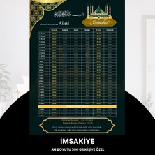 Fırsatkolik Ramazan Imsakiyesi - 300 gr - A4 Boyut Kişiye Özel Isimli & Logolu 10 Adet Koyu Yeşil