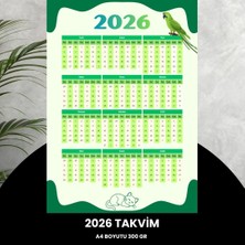 Fırsatkolik Takvim 2026 Premium A4 300 gr Dijital Baskı Yeşil-Beyaz
