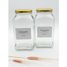 UltraMint Şeffaf Cam Kavanoz 3lt, Gold Kapak, Temiz ve Modern Tasarım