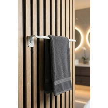 UltraMint Beyaz Metal Duvar Havluluk, Modern Banyo Aksesuarı, Vidalı Tasarım