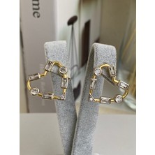 Busradan Design Özel Seri Zirkon Taşlı Kalp Küpe