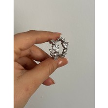 Busradan Design Özel Seri Kalp Detay Taşlı Halka Küpe