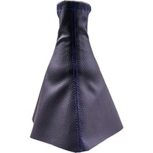 Fırsatkolik Tüm Araçlara Uyumlu Vites Körüğü Siyah Deri Mavi Dikiş