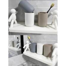UltraMint Insan Figürlü Çok Amaçlı Yapışkanlı Duvar Rafı Dekoratif Organizer