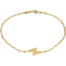 Altın Kaplama Çelik Şimşekli Zincir Erkek Bileklik