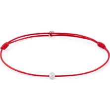 Gümüş Kaplama Çelik Kırmızı Şans Erkek Ip Bileklik