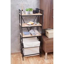 UltraMint Metal-Ahşap Çok Amaçlı Banyo Rafı ve Havluluk Seteği
