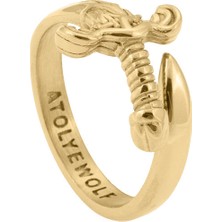 Altın Kaplama Çelik Kılıç Erkek Yüzük