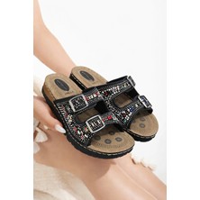 Behtah Kundura Yeni Sezon Boncuklu Şık Tasarım Yumuşak Tabanlı Günlük Terlik