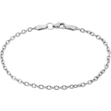 Gümüş Kaplama Çelik Cable Zincir Erkek Bileklik