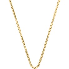 Altın Kaplama Çelik Curb Zincir Kolye