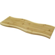 Fırsatkolik Dalgalı Kenar  Çift Taraf=düz - Dalgalı Oyuk Kanallı Ahşap Bambu Sunum Tepsi 15X39X1.5CM (5067)