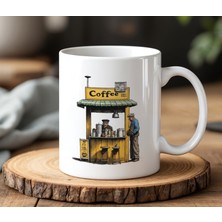 BB Design Kahve Satan Adamlar Tasarımlı Beyaz Seramik Baskılı Kupa Bardak 330 ml