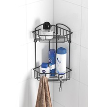 UltraMint Iki Katlı Siyah Banyo Rafı, Pratik ve Şık Depolama Çözümü