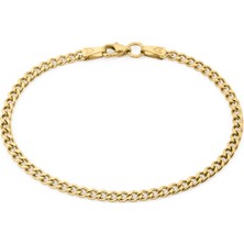 Altın Kaplama Çelik Curb Zincir Erkek Bileklik