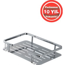 UltraMint Paslanmaz Pirinç Tekli Banyo Rafı, Şampuanlık, Modern Tasarım