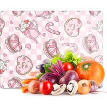 Decovetro Cam Kesme Tahtası ve Sunumluk Love Serisi Sugar Desenli 20 x 30 cm