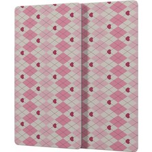 Decovetro Cam Kahve Sofra Sunum Tablası 2'li Set Pembe Baklava Desenli 30 x 15 cm