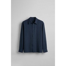 Abluka Online Erkek Relaxed Fit Uzun Kollu Basic Gömlek Lacivert