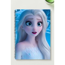 Black-One Elsa Temalı A5 Metal Spiralli Çizgisiz Kalın Bristol Kapak Elsa Temalı A5 Defter