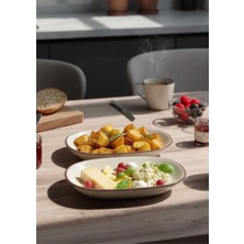 2'li Porselen Kayık Tabak 25 cm Desenli Sunumluk