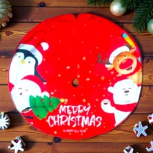 Oktay Sesal Çam Ağacı Altlığı 88 cm Büyük Model Kırmızı Noel Figürlü Profosyonel Çam Ağacı Eteği