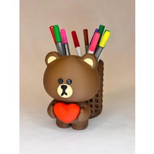 Tebifab Kalemlik - Kalpli Ayıcık Masaüstü Kalemlik