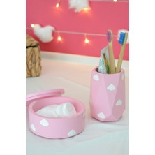 UltraMint Şık Bulutlu Banyo Organizer Seti, Diş Fırçalık ve Pamukluk ile Düzenlilik