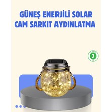 Fırsatkolik Güneş Enerjili Cam Sarkıt Bahçe Balkon Teras Aydınlatma 30 LED