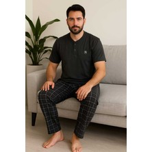 Tenra Erkek Pijama Takımı %100 Pamuk Kısa Kollu
