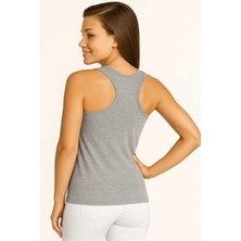 Gümüş Kadın Sporcu Atlet Gri Premium Pamuklu