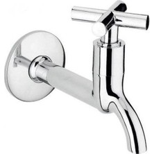 4lü Artı Aç Kapa 4 Kollu Krom Çevirveli Musluk Duvardan Tek Girişli ( Lisinya )