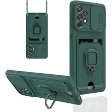 Eco Port Samsung Galaxy A33 5g Kılıf Zuma Kartvizitli Yüzüklü Silikon - Yeşil