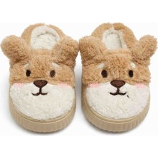 Gülardata Kadın Pelüş Tavşan Figürlü Yumuşak Ev Terliği - Bej