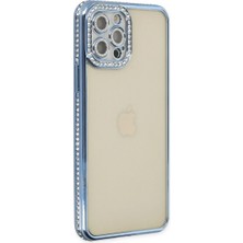 Eco Port Iphone 12 Pro Kılıf Joke Taşlı Silikon - Mavi