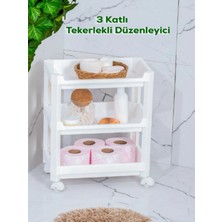 UltraMint 3 Katlı Tekerlekli Düzenleyici, Banyo ve Mutfak Organizer Raf