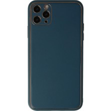 Eco Port Iphone 11 Pro Max Kılıf Coco Deri Silikon Kapak - Mavi
