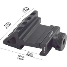 Taktik 45 Derece Açı Ofset Yan Adaptörü Rts 20MM Picatinny Ray ( Lisinya )