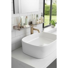 UltraMint Paslanmaz Metal Banyo Lavabo Üstü Rafı, Duvara Monte, 40X10 cm