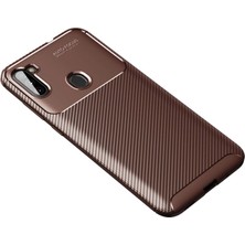 Eco Port Samsung Galaxy A11 Kılıf Auto Focus Karbon Kapak - Kahverengi