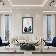 Bfm Dijital Baskı Merkezi Salon ve Ofis İçin Tasarım Soyut Vazo Temalı Modern Çerçeveli Tablo