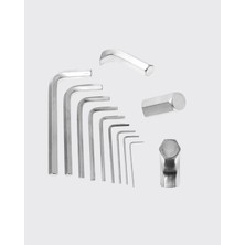 9 Parça Alyan Anahtar Seti Farklı Metrik Ölçü Pratik Taşıma - Lisinya