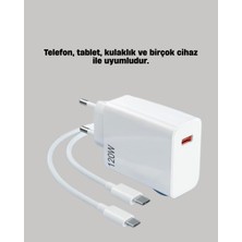 120W Güçlü Hızlı Şarj Adaptörü ve Type-C Kablo Seti – Güvenli Şarj Teknolojisi - Lisinya