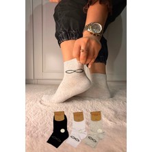 Ozzy Socks 3 Çift Kadın Taş Detaylı Dikişsiz & Takviyeli Patik Çorap