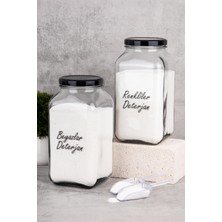 UltraMint 2'li Cam Deterjanlık Seti, 2 Ölçek Hediyeli, Renkli ve Beyaz 3000 ml