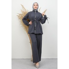 Şimal Tesettür Takım Koyu Gri