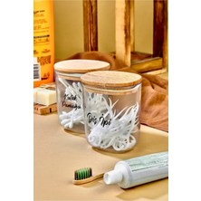 UltraMint 2'li Ahşap Kapaklı Diş Ipi & Kulak Pamuğu Saklama Kutusu Organizer