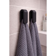 UltraMint Minimal Siyah Duvar Tipi Havlu Askısı, Şık ve Pratik Banyo Aksesuarı